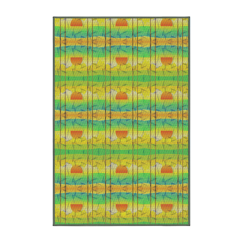 Tapis de zone d’olive à motifs, Rectangle 6 pi x 9 pi