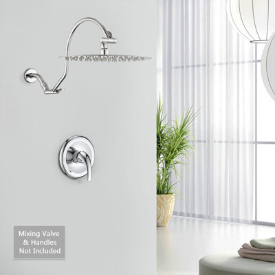 10" High Pressure Rain Shower Head With 12'' Extension Arm