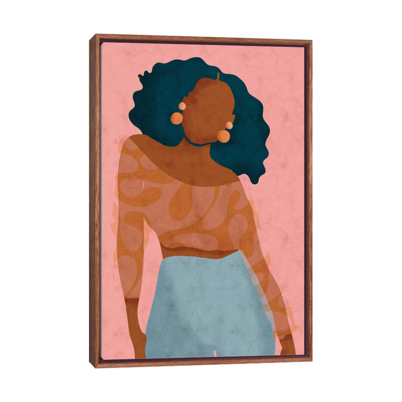 Impression « mood » par Reyna Noriega, H 26 po x l 18 po x 1,5 po, Toile classique avec cadre brun, Pas de tapis