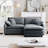Two-Seater Sofa  With One Footrest-363164951-363164950