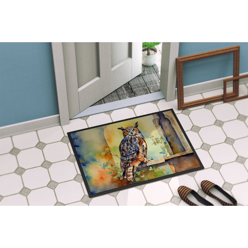 Great Horned Owl Doormat, L 24 po x L 36 po