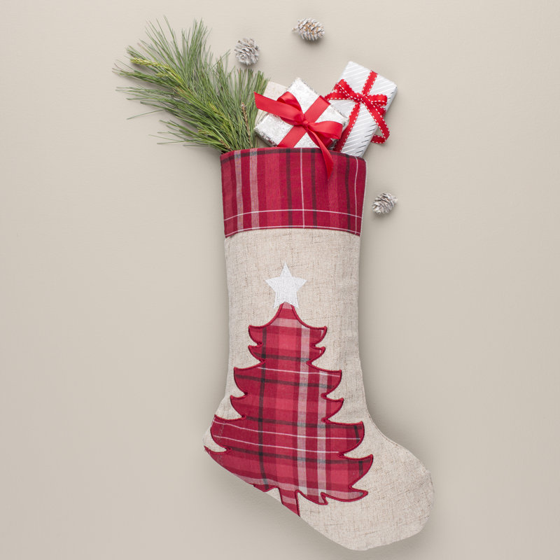 Chaussette de Noël à motif écossais