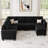 Shavera 6 - Piece Velvet Sectional Sofa L Shaped Modular Couch Living room Corner Sofa with Storage Ottoman-1981775662