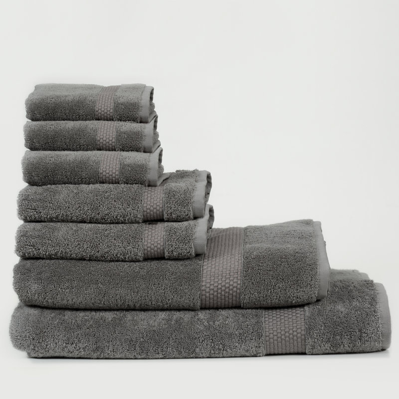 Lincove Savell 100% Cotton Luxury Towel Set - Highly Absorbent & Eco Friendly - Set of 7, Slate