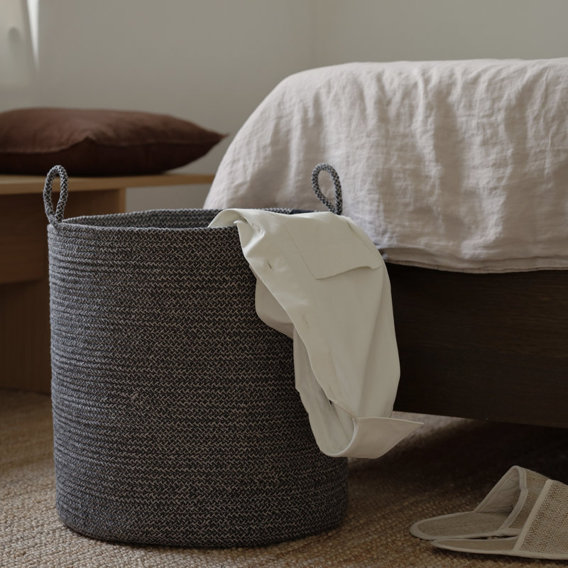 Gray Loops Cotton Rope Basket - Large, 53 pt, Gray