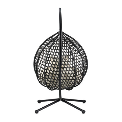 U_STYLE Chaise hamac robuste avec support, chaise à œufs suspendue durable, balançoires intérieures et extérieures confortables avec coussin doux et amovible, convient au balcon, à la chambre à coucher ou au jardin