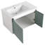 Meuble-lavabo de salle de bain avec lavabo en céramique - Lavabo mural à la menthe, porte pour utilisation silencieuse