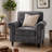 Upholstered Accent Chair Modern Rolled Armchair-1301630353