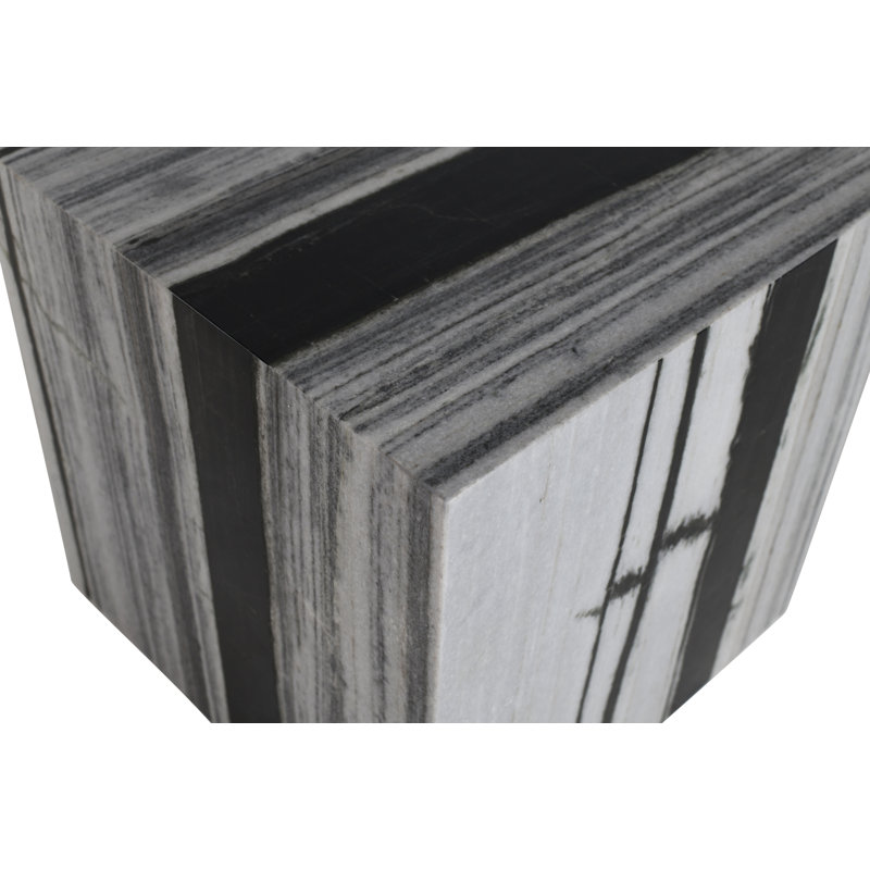 Abarca End Table, Black/White