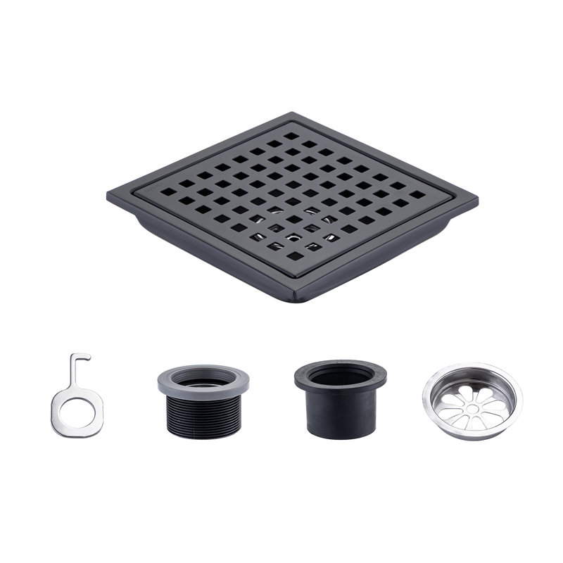 Drain de douche à grille, Noir mat