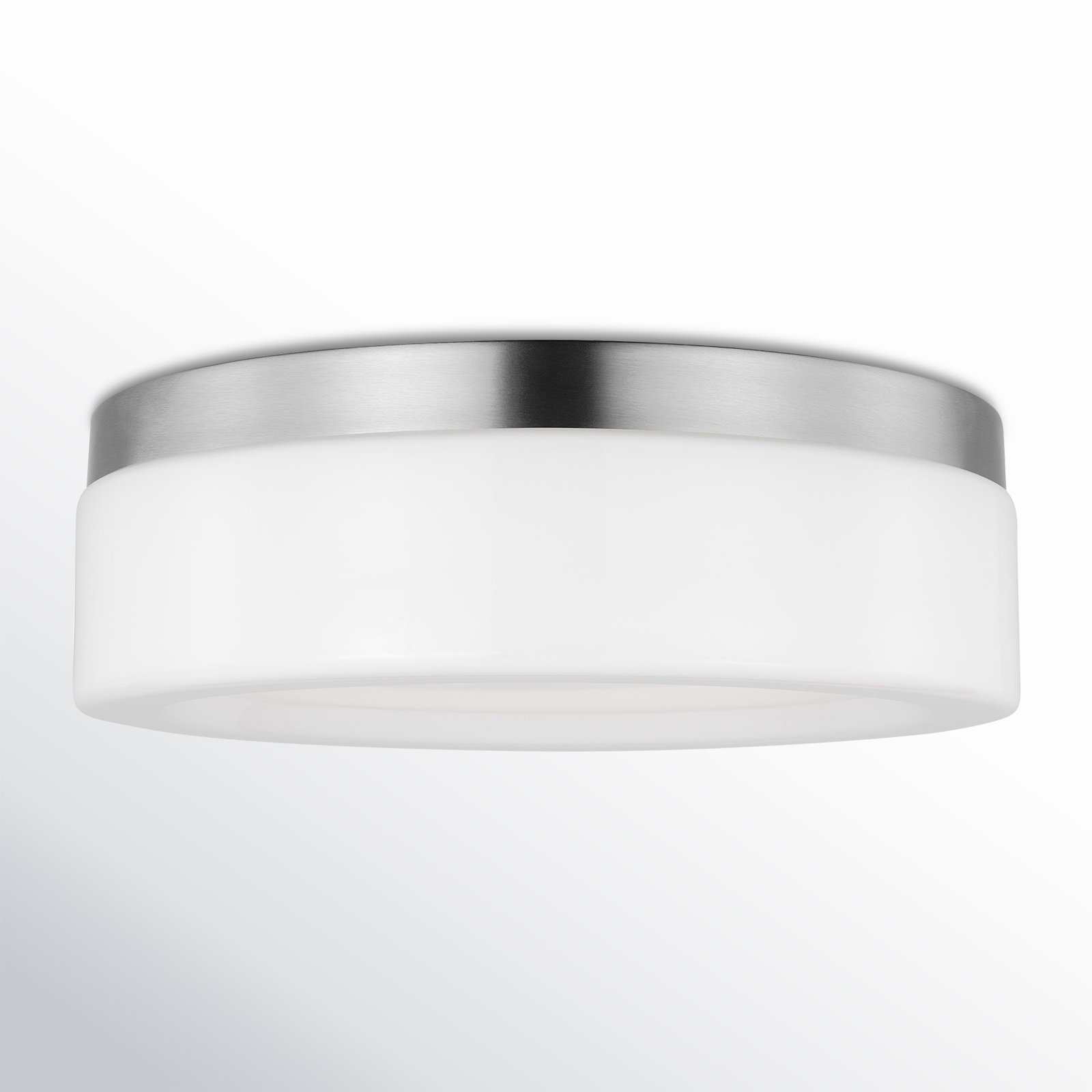 Helmes Single Light Flush Mount, Brushed Nickel