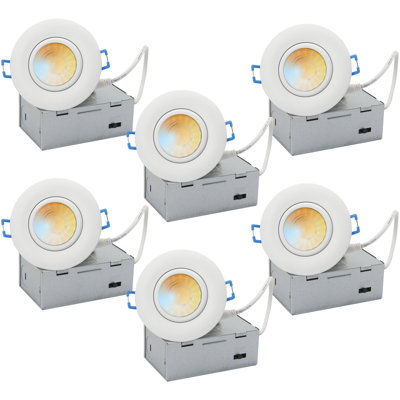 3.25'' Selectable Color Temperature Dimmable IC Rated Standard Recessed Lighting Kit