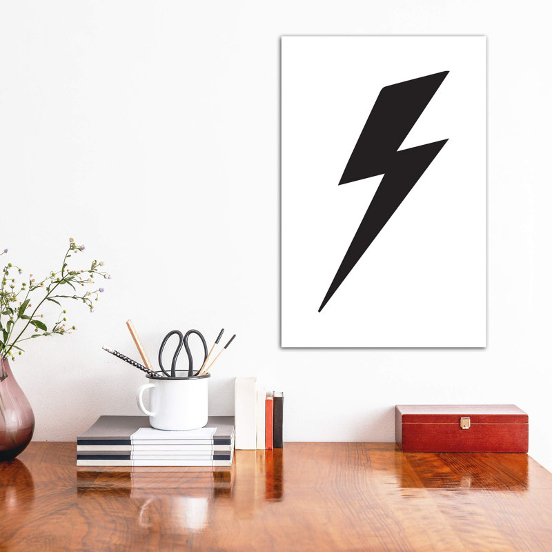 Lightning Bolt - impression d'art graphique, Pas de tapis, Toile tendue, H 12 po x l 8 po x P 0,75 po