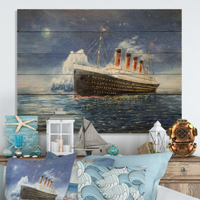 Titanic Illustration, reproduction d'art nautique et côtière sur bois