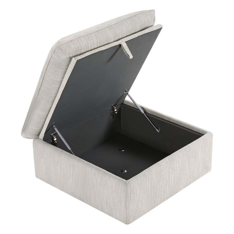 Upholstered Ottoman, Light Gray