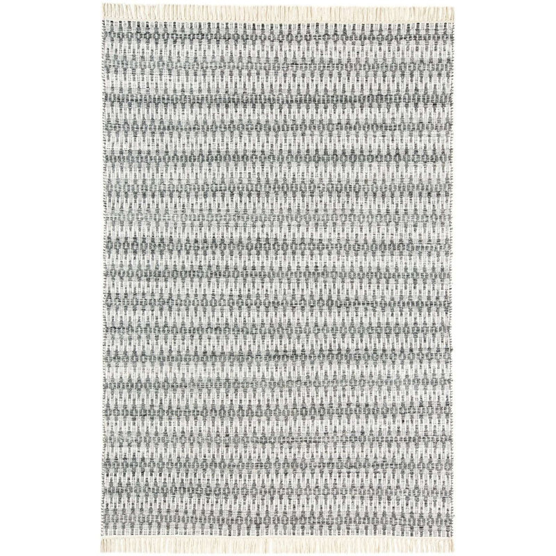 Métier tissé à la main Cuezze Southwestern Tapis gris, Rectangle 4 pi x 6 pi