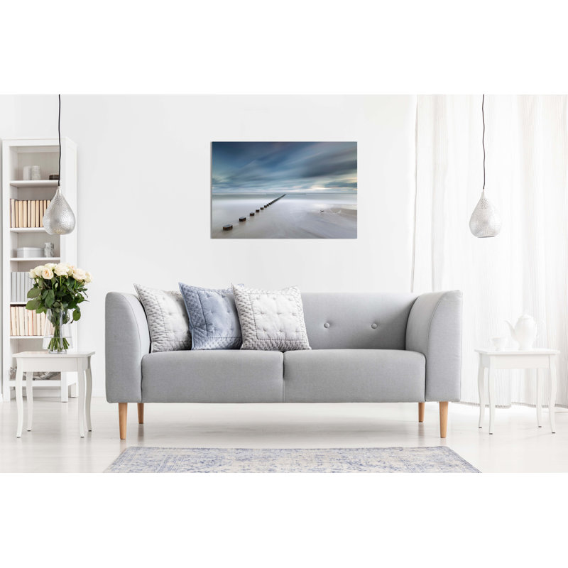 Panther Print Fine Art Prints Sea Water Breaker & Blue Skies Artistic Framed Canvas Prints, Pictures For Home Walls, Bedroom, Living Room & Bathroom Decor - Wrapped Canvas Art Prints