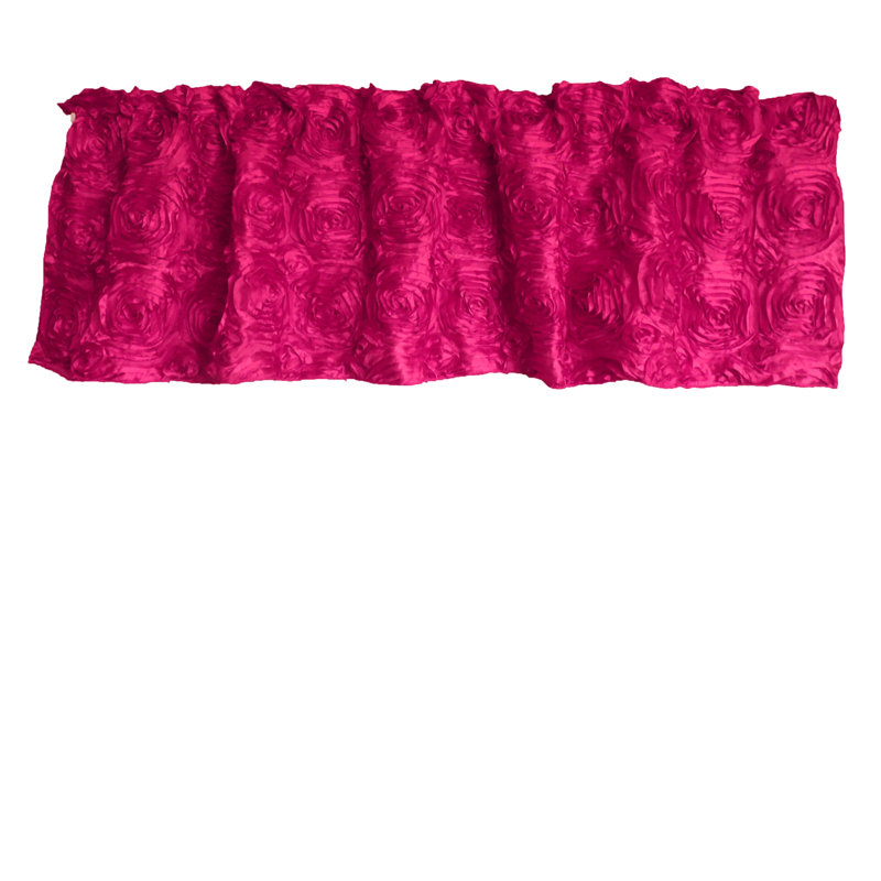 Floral Tailored Window Valance, 54" W x 32" L, Fuchsia
