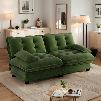 77'' Modern Chenille Loveseat Sofa With Deep Seat,Modular 2-Seater Upholstered Comfy Couch With Removable Pillows For Living Room, Small Space