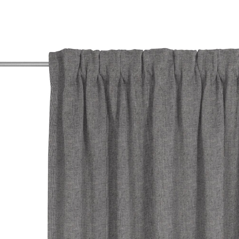 Quaniece Semi Sheer Single Curtain Panel, 245cm H x 135cm W, Grey mix