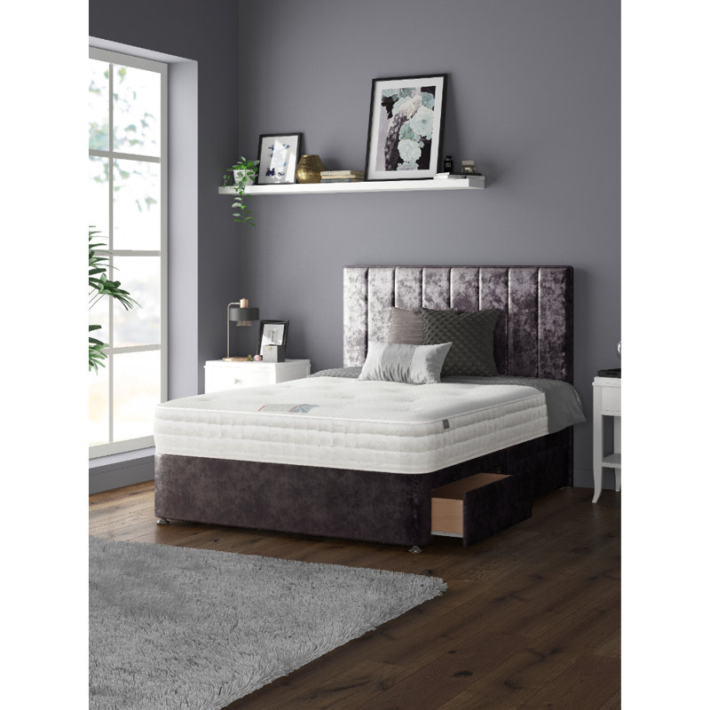 Hedley Divan Bed Base, Small Double (4'), Amethyst, 4 Drawers