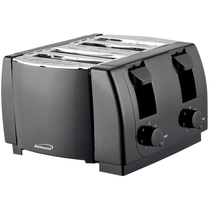 Brentwood Appliances 4 Slice Cool Touch Toaster, Black