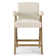 Bilon 25.5'' Linen Upholstered Wood Counter Stool with Arms