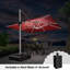 Parasol carré SelvIn 132 avec lumières solaires et base au sol, rouge-1797220987