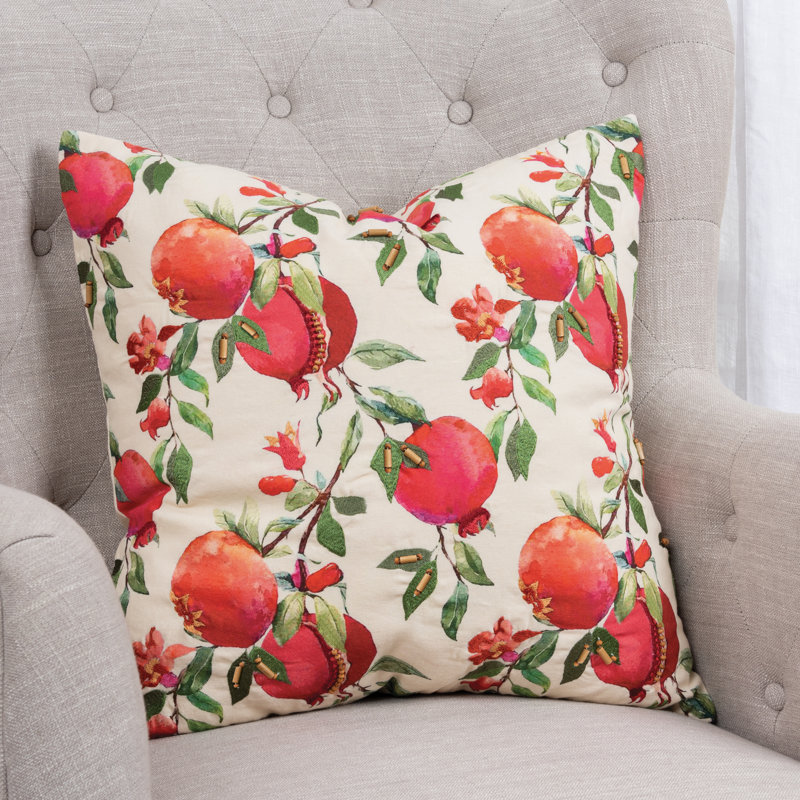 Embroidered Cotton Throw Pillow