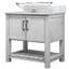Meuble-lavabo 36 po avec comptoir en marbre de Carrare et lavabo, quincaillerie-106633451