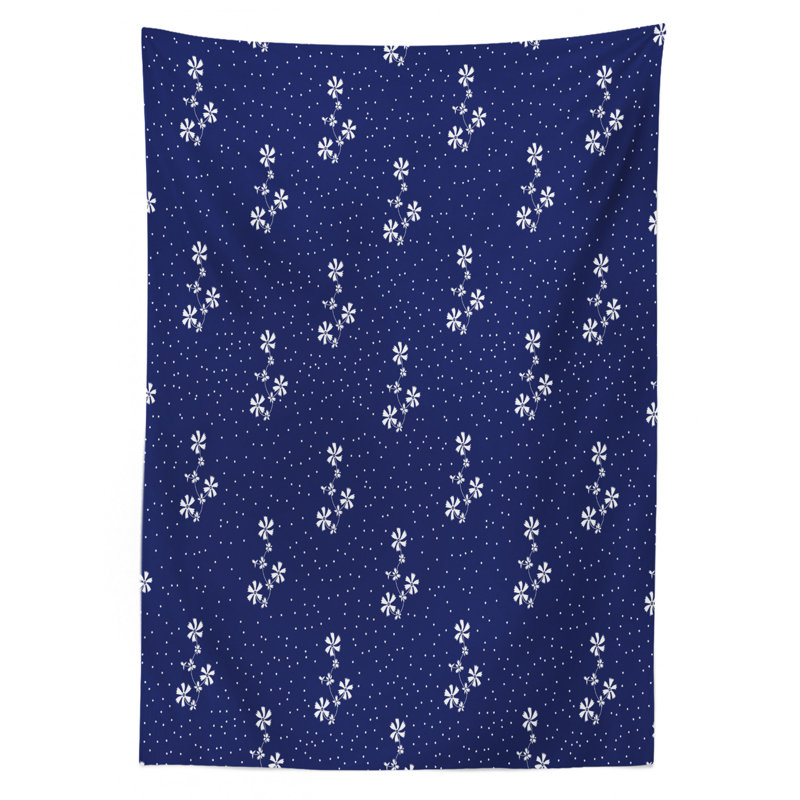Cute Little Dots and Flowers Life Inspired Art Tablecloth, 84" L x 60" W