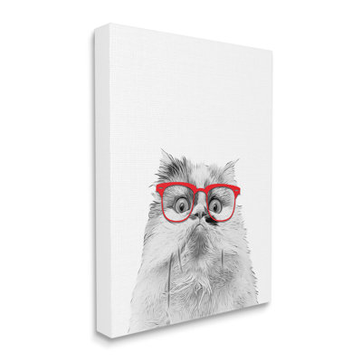 «Au-560-Canvas, Drôle de chat portant des lunettes sur toile» par Annalisa Latella, impression