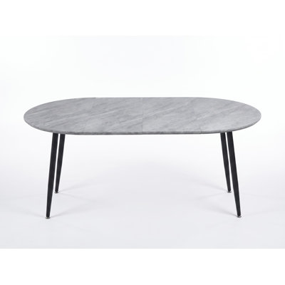 Extendable Dining Table with MDF Top and Metal Legs for Dining Room, Kitchen, Office, and Multi-Use Spaces