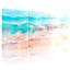 Plage, océan, vagues, plage, aquarelle, ensemble de 3 reproductions d'art sur toile-256166372