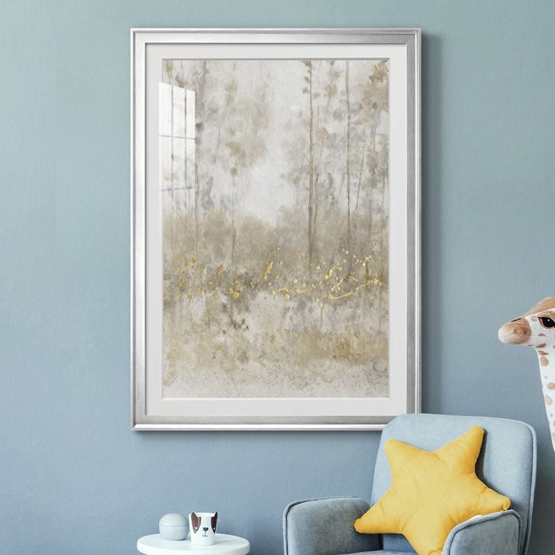 " Thicket Of Trees III ", Silver Framed, 30.5" H x 22.5" W x 1" D