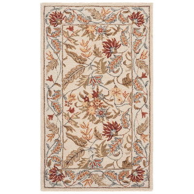 Tapis ivoire en laine crocheté à la main Hollander Missy