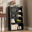Bibliothèques extensibles avec rangement, bois aggloméré noir, tablette moderne pour la maison