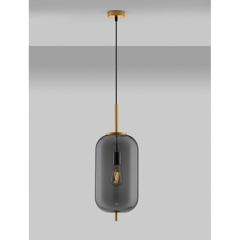 Veltri 1 - Light BRASS GOLD & SMOKEY Pendant