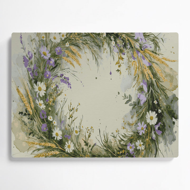 «Farm Farm Garland», art mural en métal beige, H 24 po x l 36 po