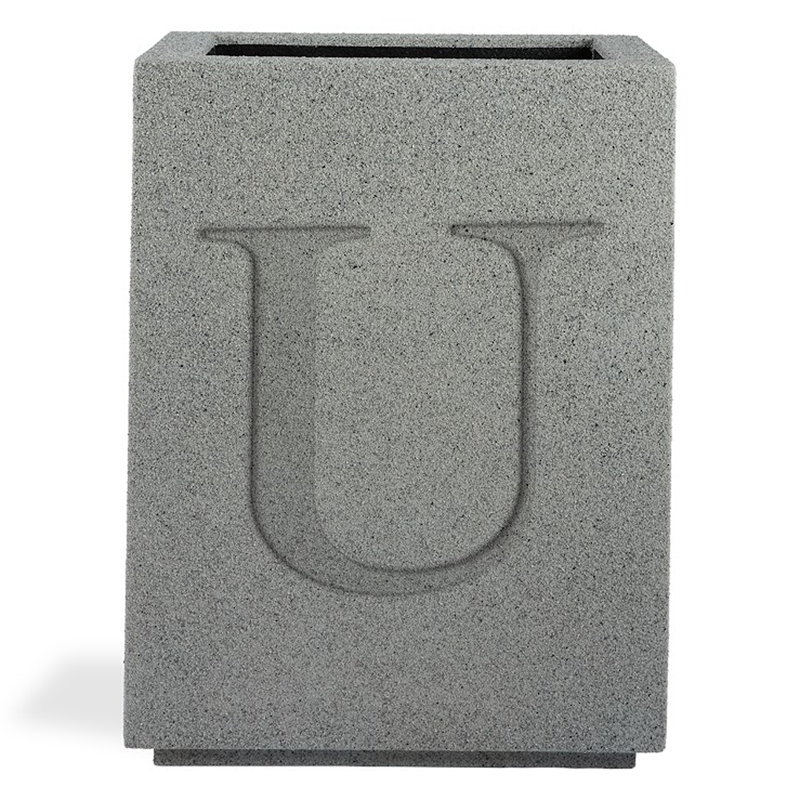 Monogram Composite Planter Box, Gray, U