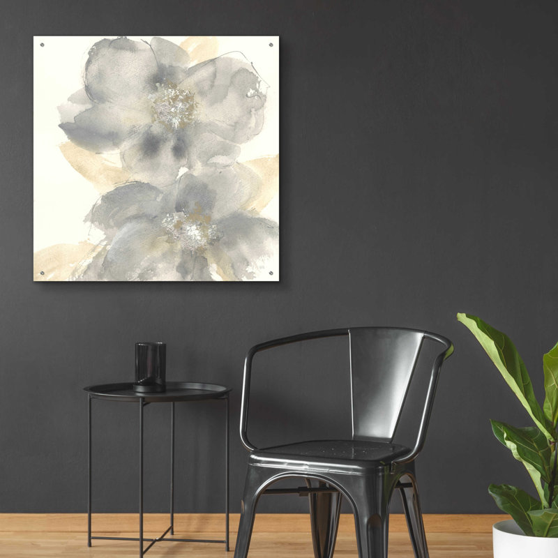 Floral gris II par Chris Paschke - impression sans cadre, H 36 po x l 36 po x P 0,2 po