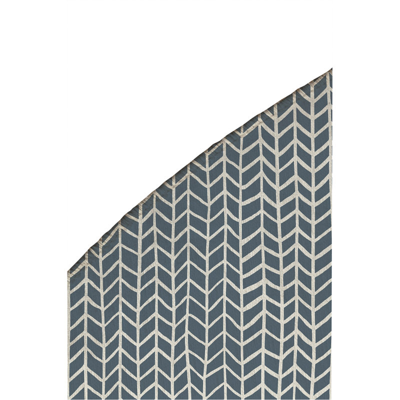 Chevron Feather Non-Slip Outdoor Rug, Round 5'