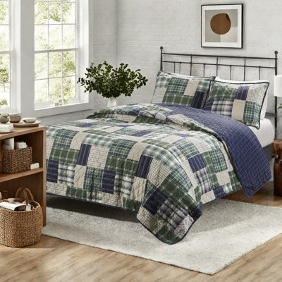 Ensemble de literie réversible rustique, mélange de coton en microfibre, très grand / très grand californien, conception inspirée du style chalet pour la maison