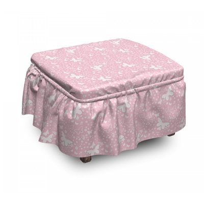 Ensemble de housse pour repose-pieds à coussins carrés doux à coussins carrés 2 pièces papillon