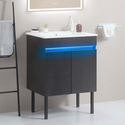 24'' Single Bathroom Vanity with Ceramic Top
