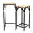 Claudette Set of 2 Rattan Accented Wood & Metal Square Side Tables