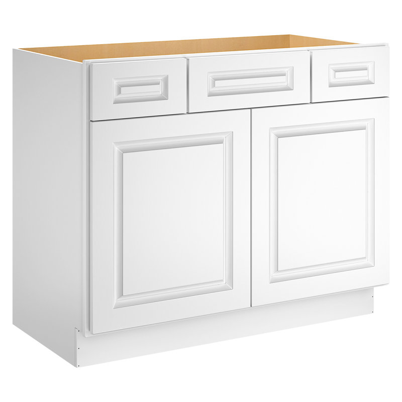 Base de meuble-lavabo simple 42 po seulement, Blanc traditionnel