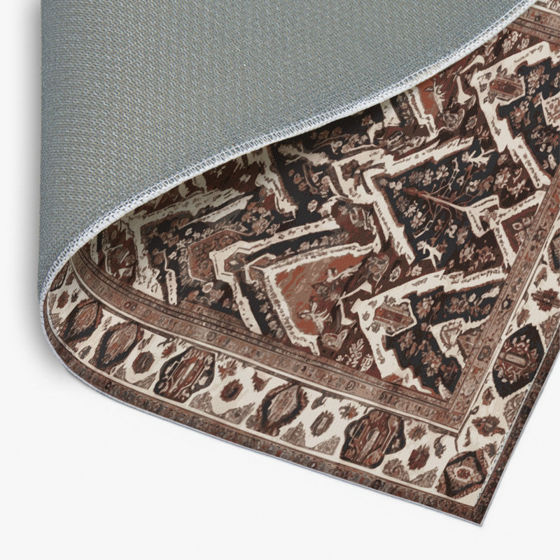 Tapis d'intérieur et d'extérieur brun Persian, Rectangulaire 8 pi x 10 pi
