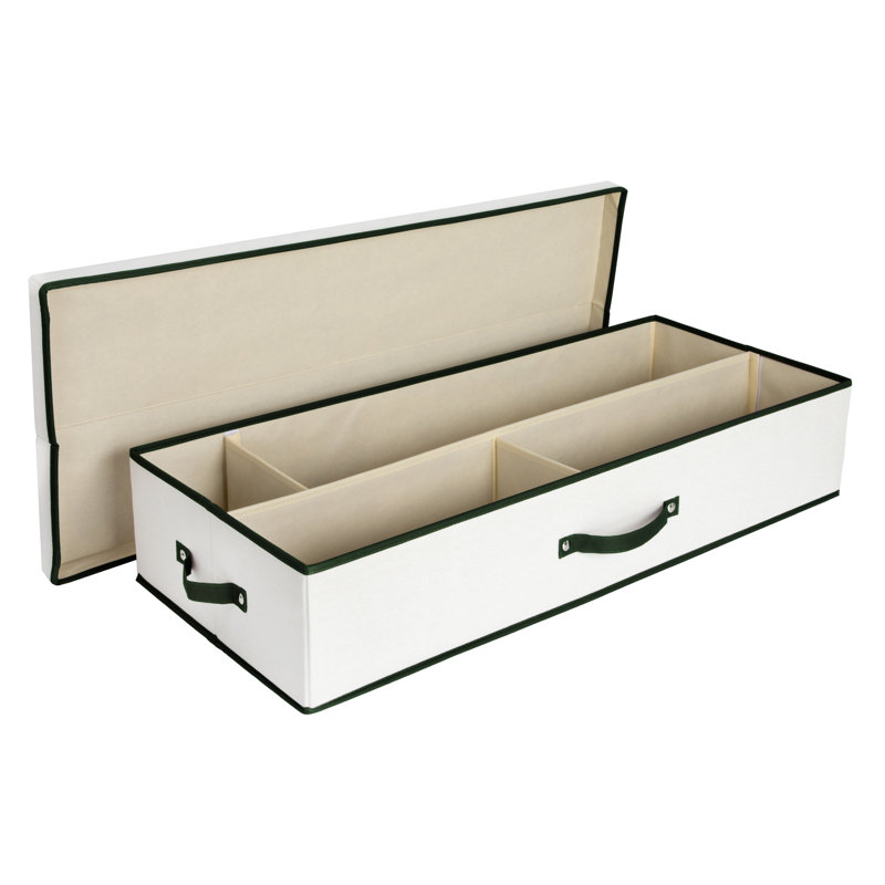 Organisateur de papier cadeau avec couvercle Maye, Naturel / Vert