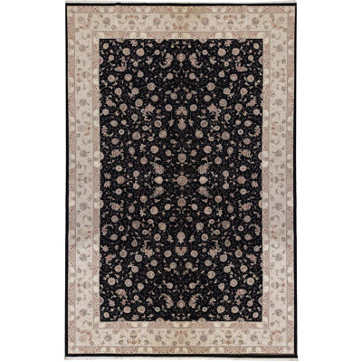 Elegance Oriental Area Rug in Black/Ivory